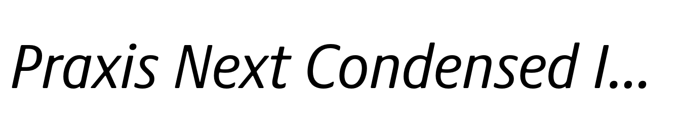 Praxis Next Condensed Italic